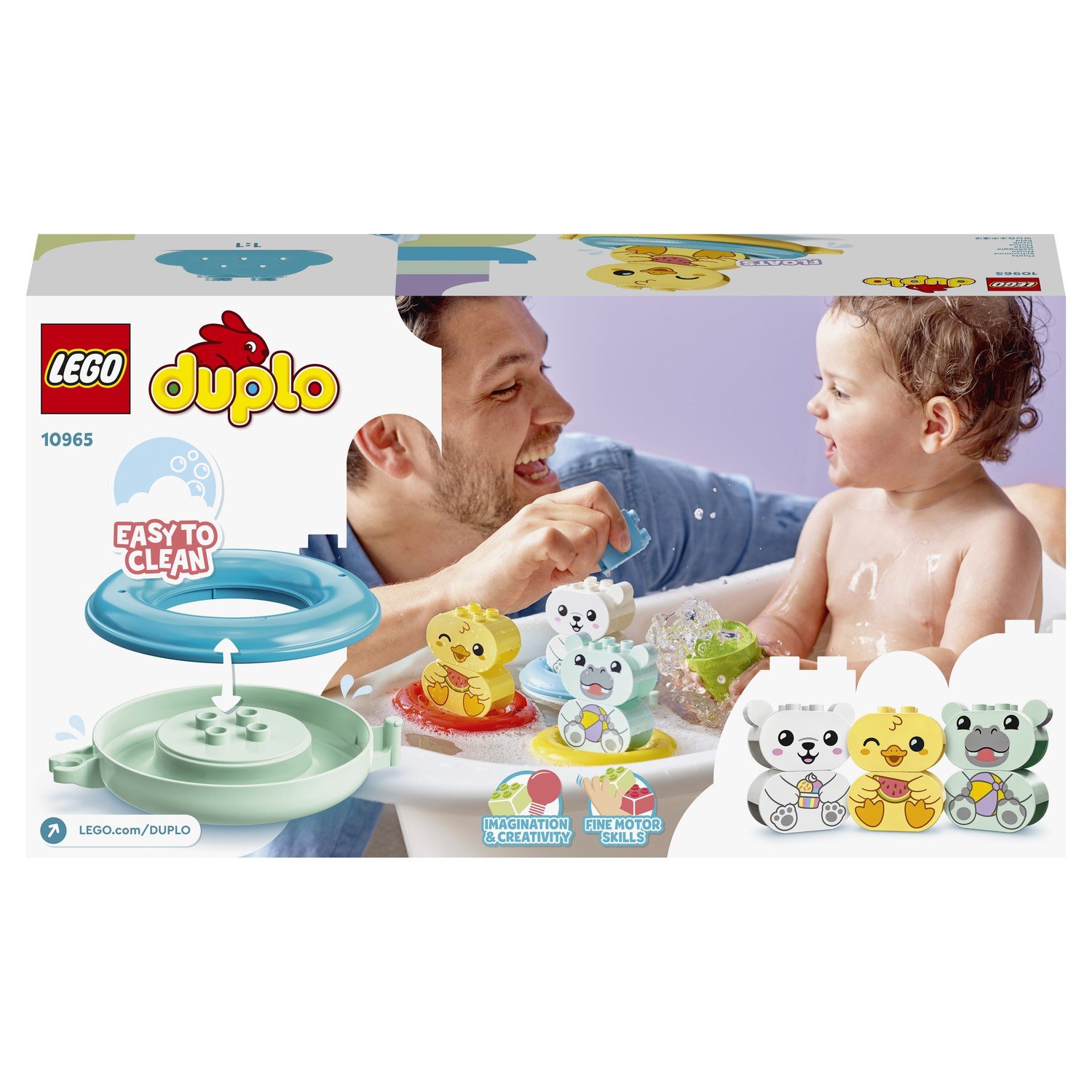 Конструктор LEGO DUPLO Creative Play 10965 Приключения в ванной: плавучий поезд для зверей