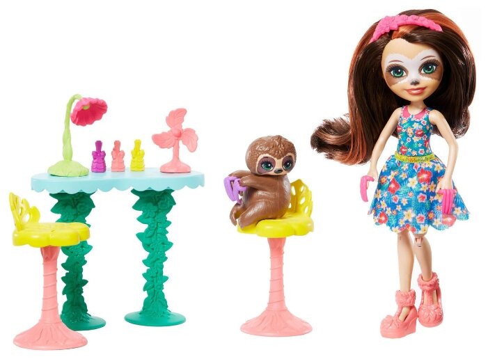 Кукла Enchantimals Салон красоты со зверюшкой и тематическим набором GFN54