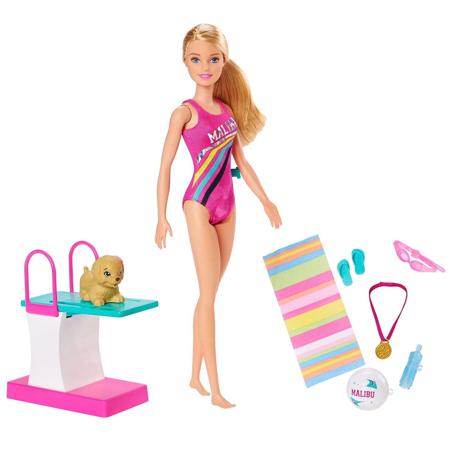 Игровой набор с куклой Barbie Чемпион по плаванию, GHK23