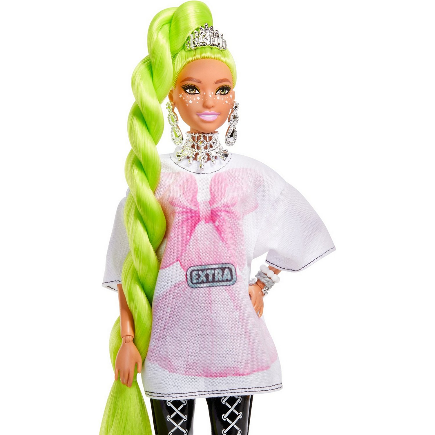 Кукла Barbie Экстра с зелеными неоновыми волосами HDJ44
