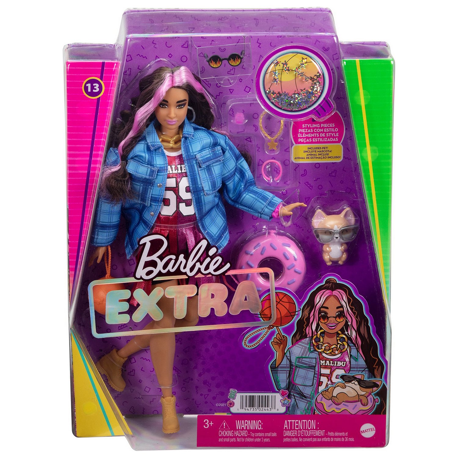 Кукла Barbie Экстра в платье баскетбольный стиль HDJ46
