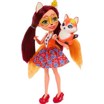 Кукла Enchantimals Фелисити Лис с любимой зверюшкой, 15 см, DVH89