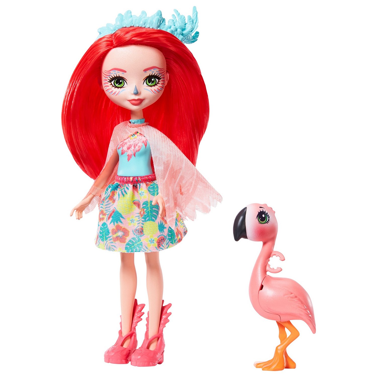 Кукла Enchantimals Фенси Фламингo с любимой зверюшкой, 15 см, GFN42