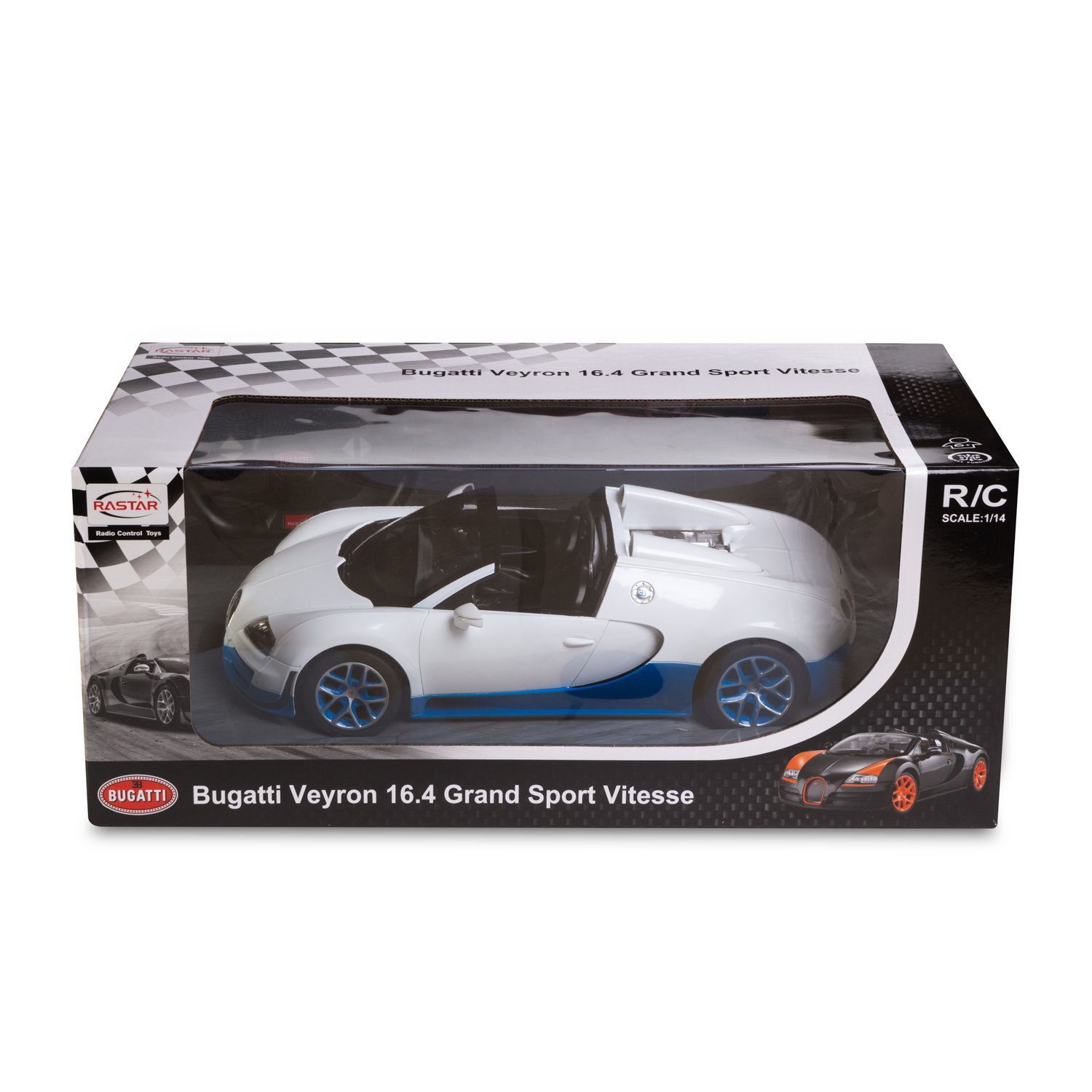 Машина радиоуправляемая Rastar 1:14 Bugatti Grand Sport Vitesse Бело-синяя
