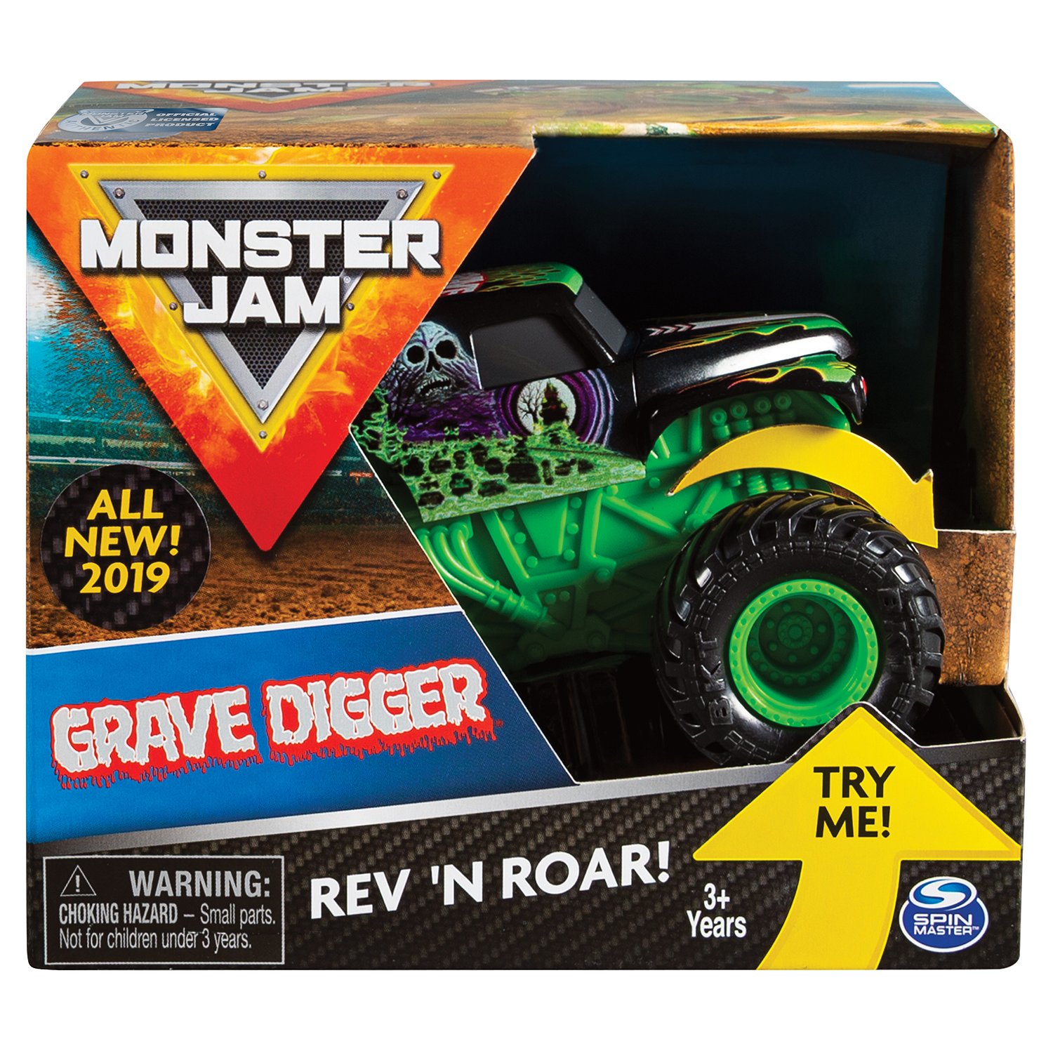 Машинка Monster Jam Звуки мотора 1:43 Grave Digger 6053250