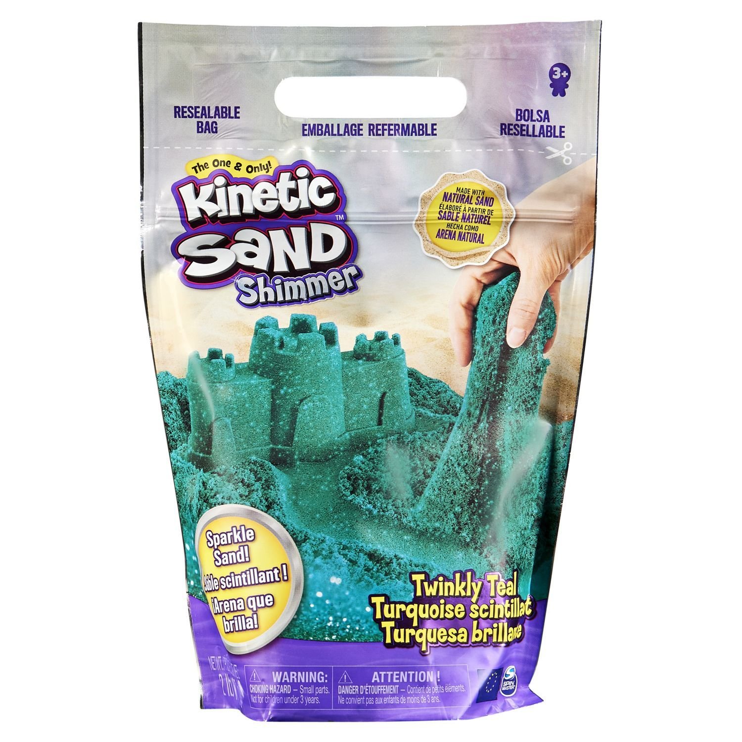 Песок Kinetic Sand 907г Бирюзовый с блестками 6060801