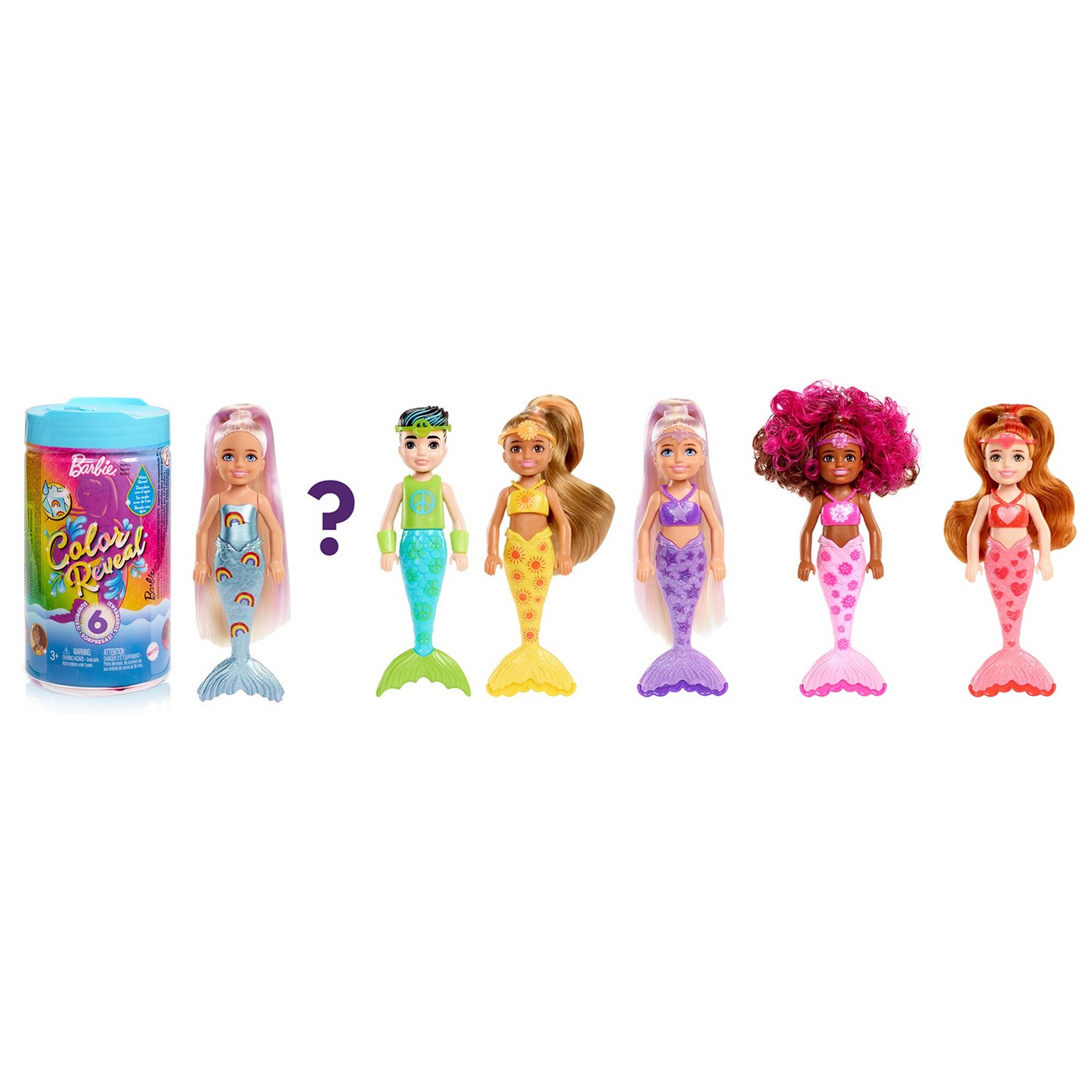 Кукла Barbie Радужная русалка Челси в непрозрачной упаковке (Сюрприз) HCC75