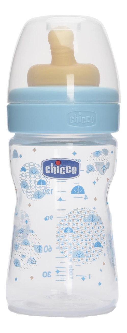 Бутылочка Chicco Well-Being Boy с рождения с латексной соской 150 мл (310205111)