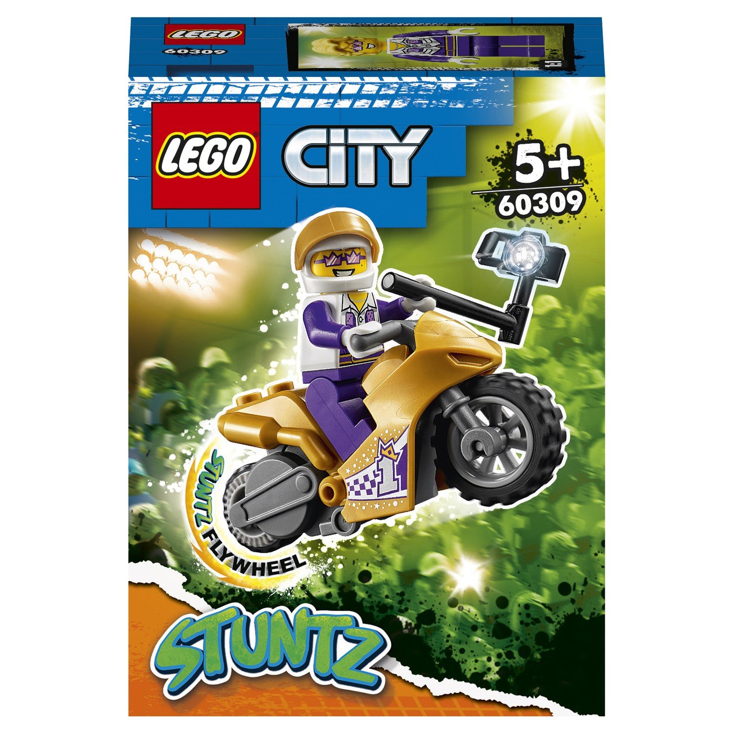 Конструктор LEGO City 60309 Трюковый мотоцикл с экшн-камерой