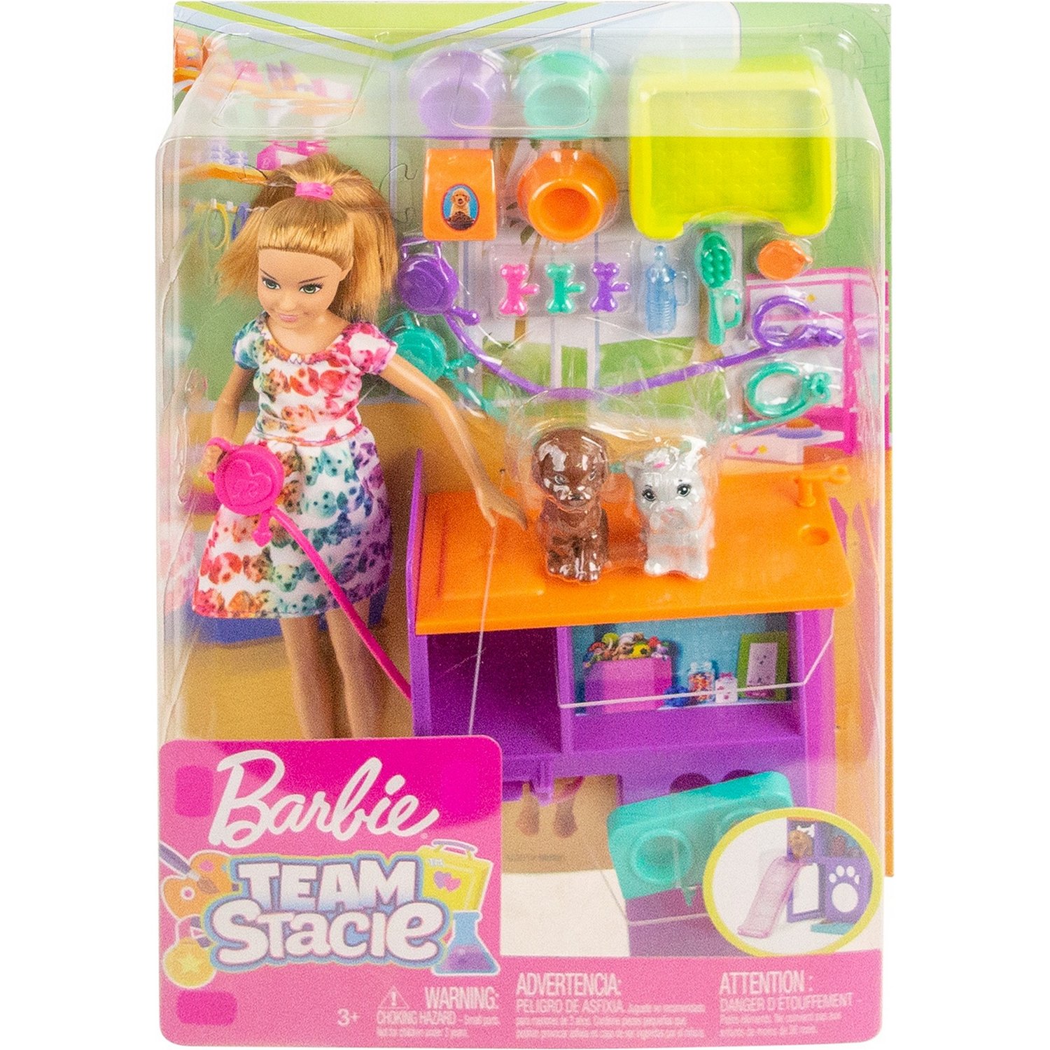 Кукла Barbie Стейси с щенками на площадке, GFF48