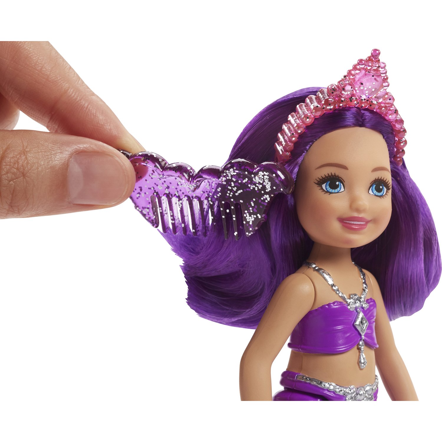 Мини-кукла Barbie Маленькие русалочки Сияющая, 15 см, FKN06