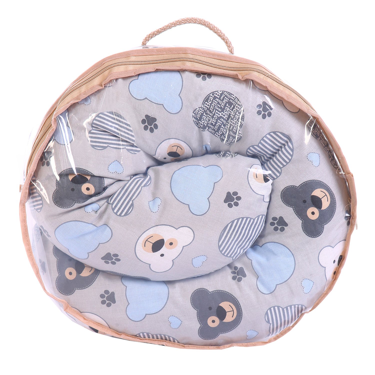 Подушка для беременных Спаленка Гнездышко Мишки Серо-голубые