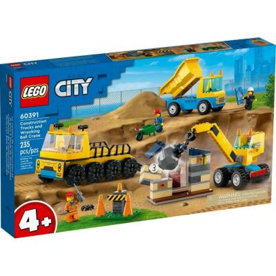 Конструктор Lego City Construction Trucks and Wrecking Ball Crane 60391