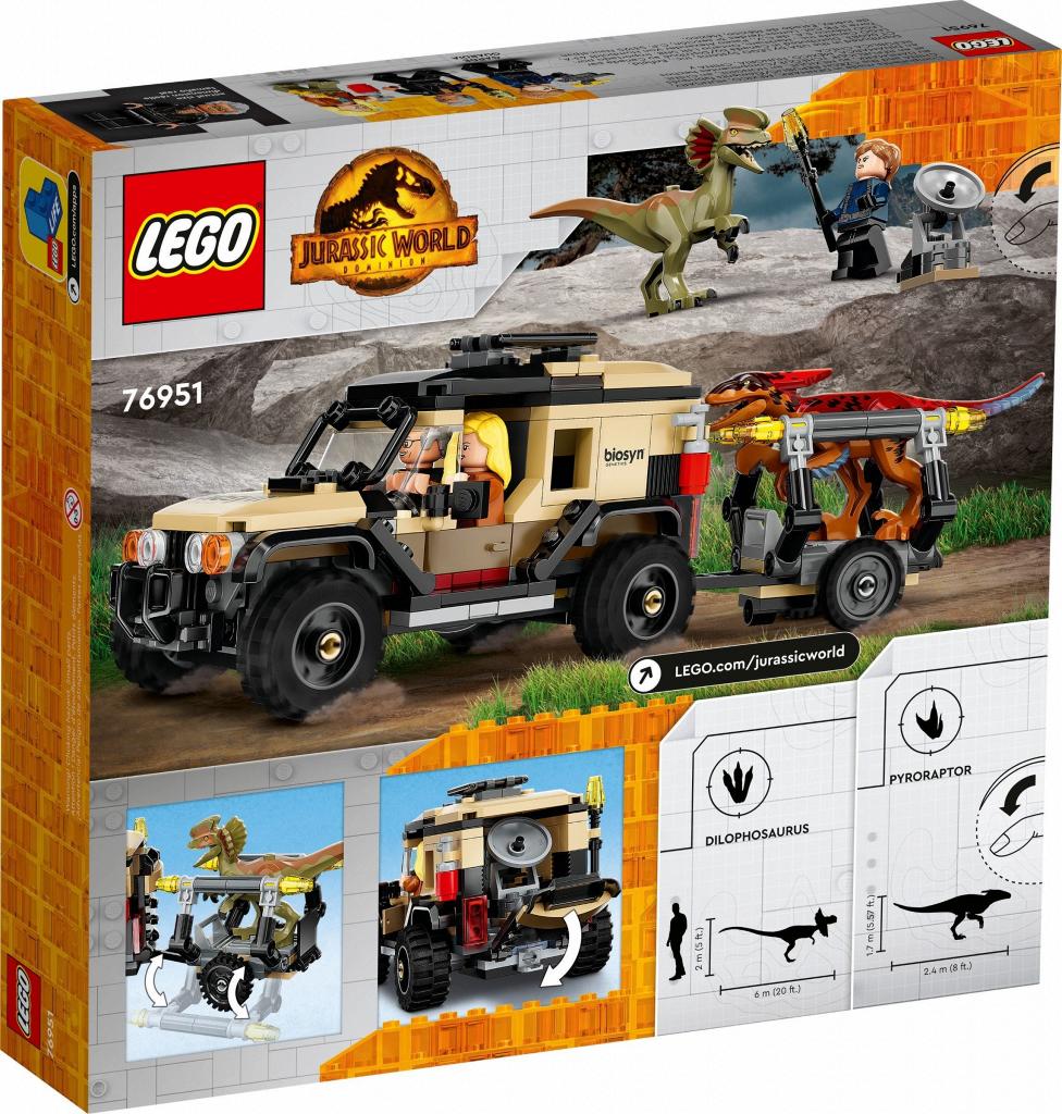 Конструктор LEGO Jurassic World  76951 Транспорт пирорапторов и дилофозавров