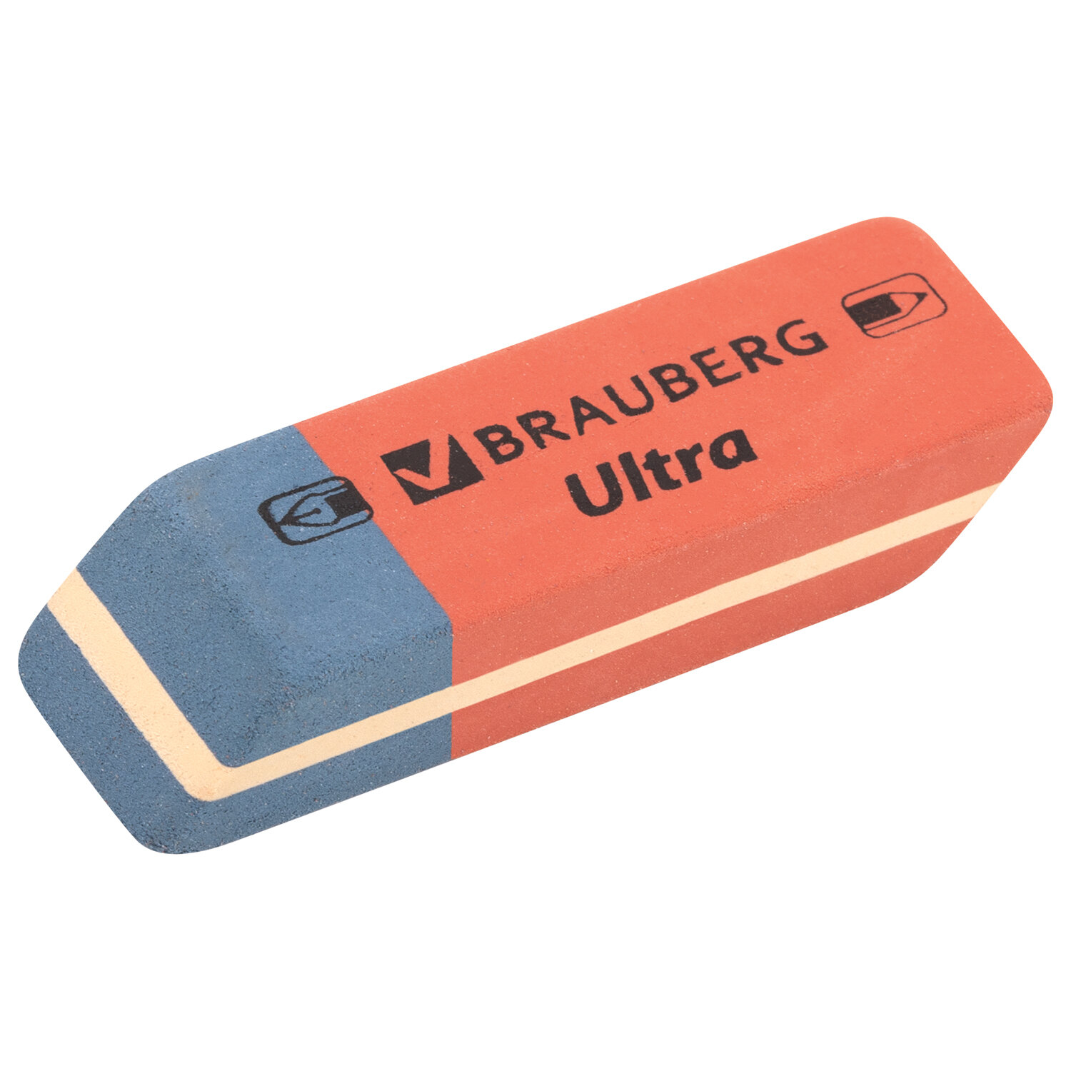 Ластики BRAUBERG "Ultra" 6 шт., размер ластика 41х14х8 мм, красно-синие, натуральный каучук