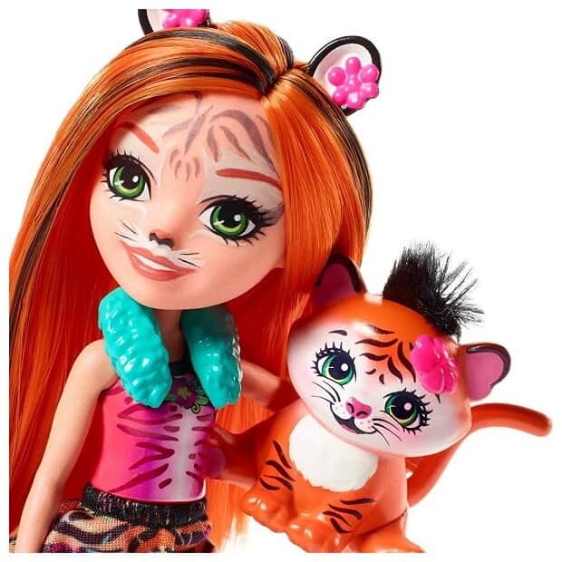 Кукла Enchantimals Тензи Тигра с любимой зверюшкой, 15 см, FRH39