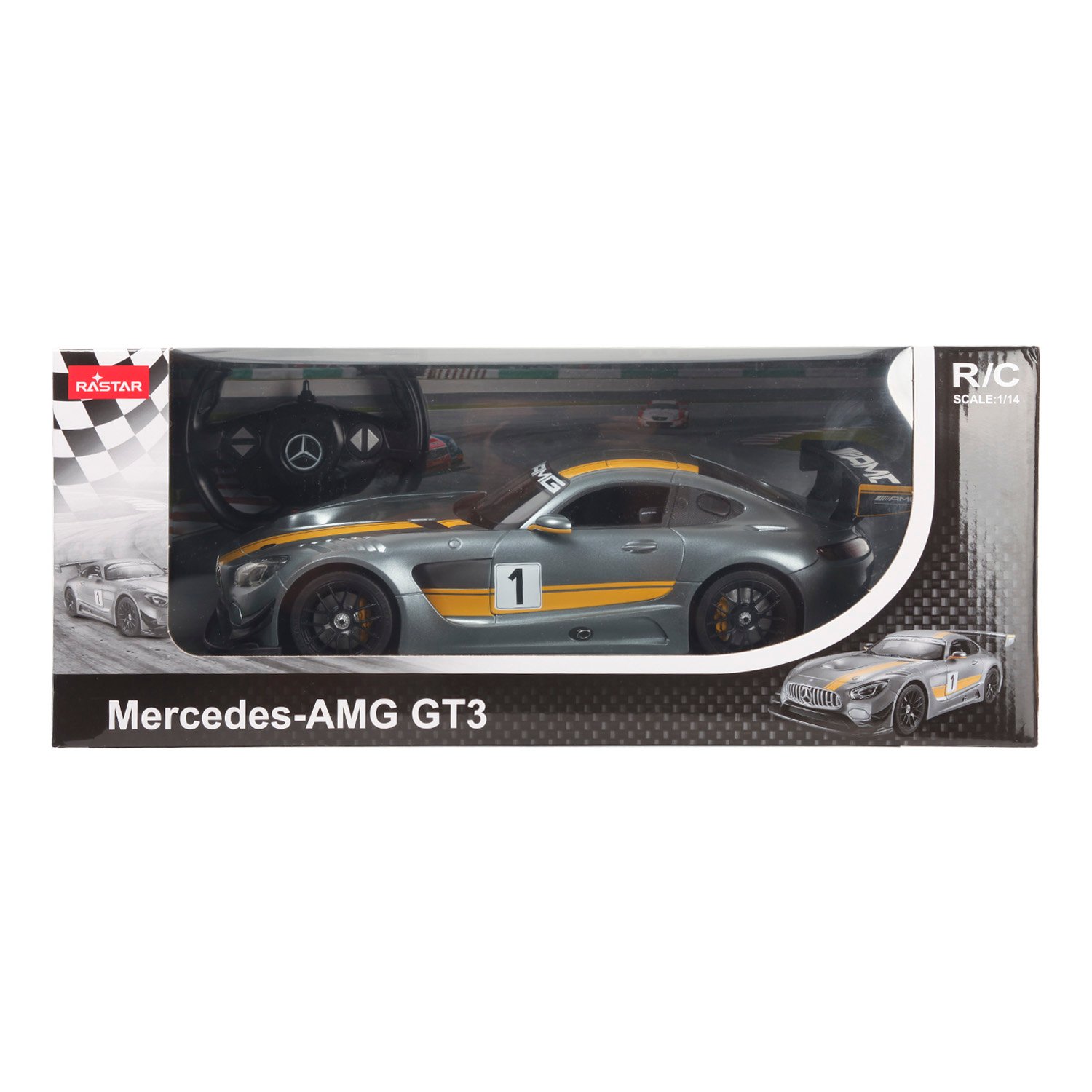 Машина Rastar РУ 1:14 Mercedes AMG GT3 Серая 74100