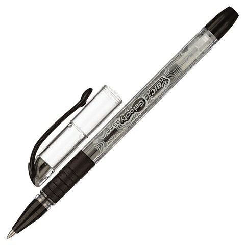 Ручка гелевая с грипом BIC "Gelocity Stic", ЧЕРНАЯ, узел 0,5 мм, линия письма 0,29 мм