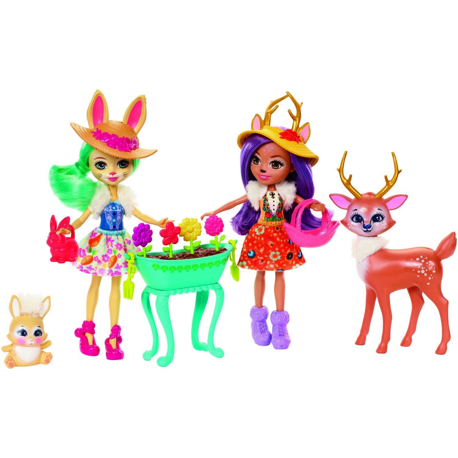 Набор Enchantimals из двух кукол с любимыми зверюшками FDG01
