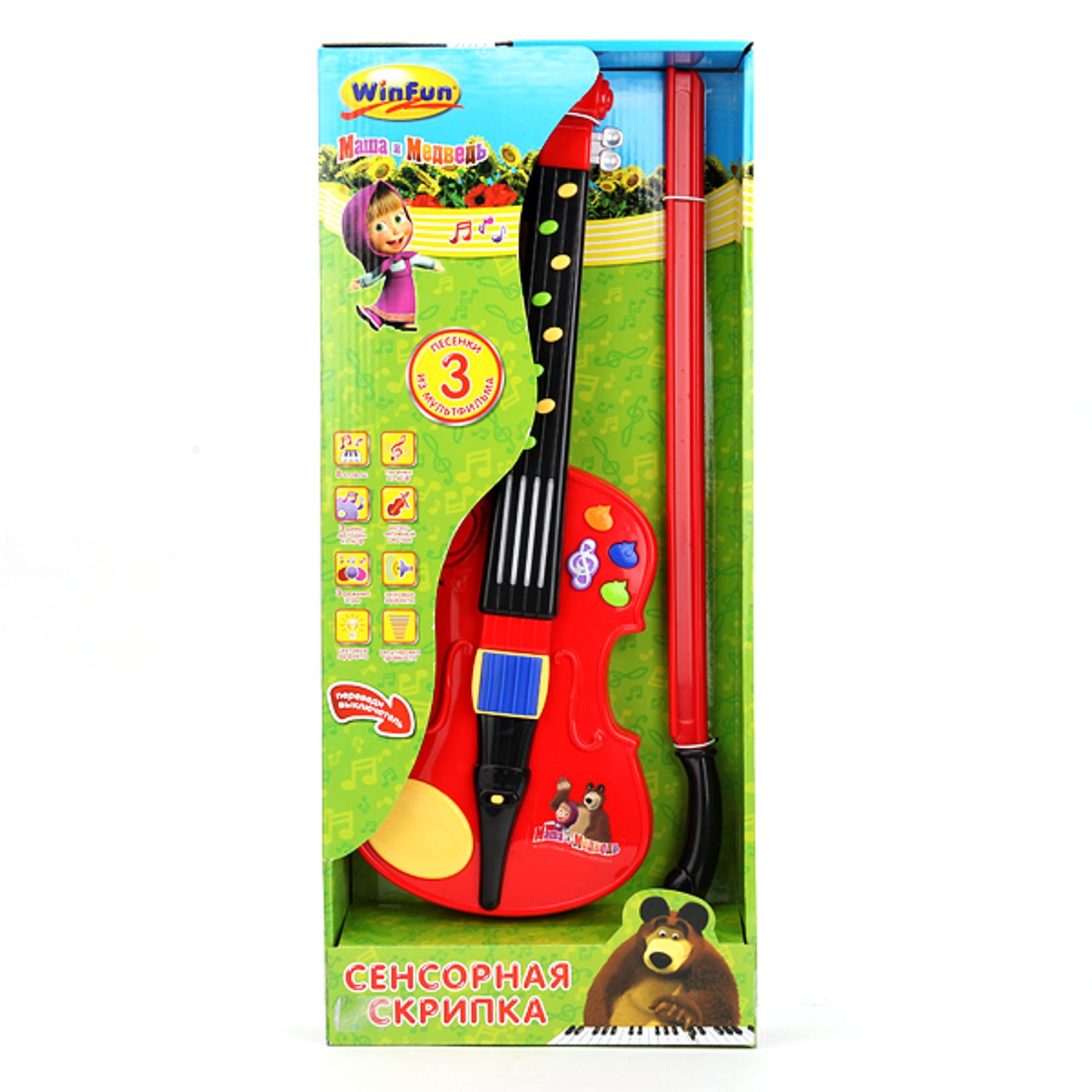 Маша скрипка. Игрушечная скрипка. Сенсорный музыкальный инструмент. Музыкальная игрушка Маша и медведь.