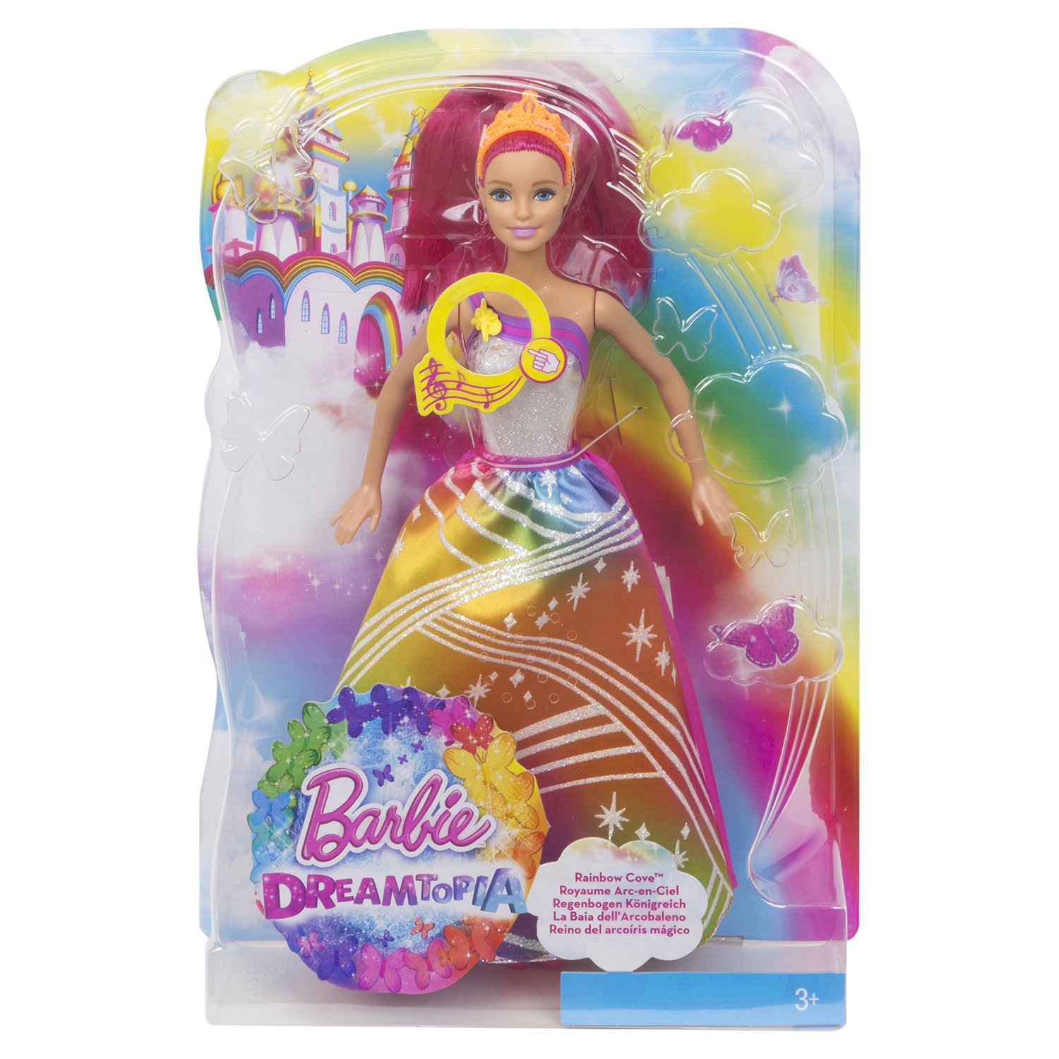 Интерактивная кукла Barbie Радужная принцесса с волшебными волосами, DPP90