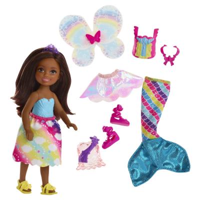 Кукла Barbie Дримтопия Челси Фея-русалка Брюнетка, 14 см, FJD01