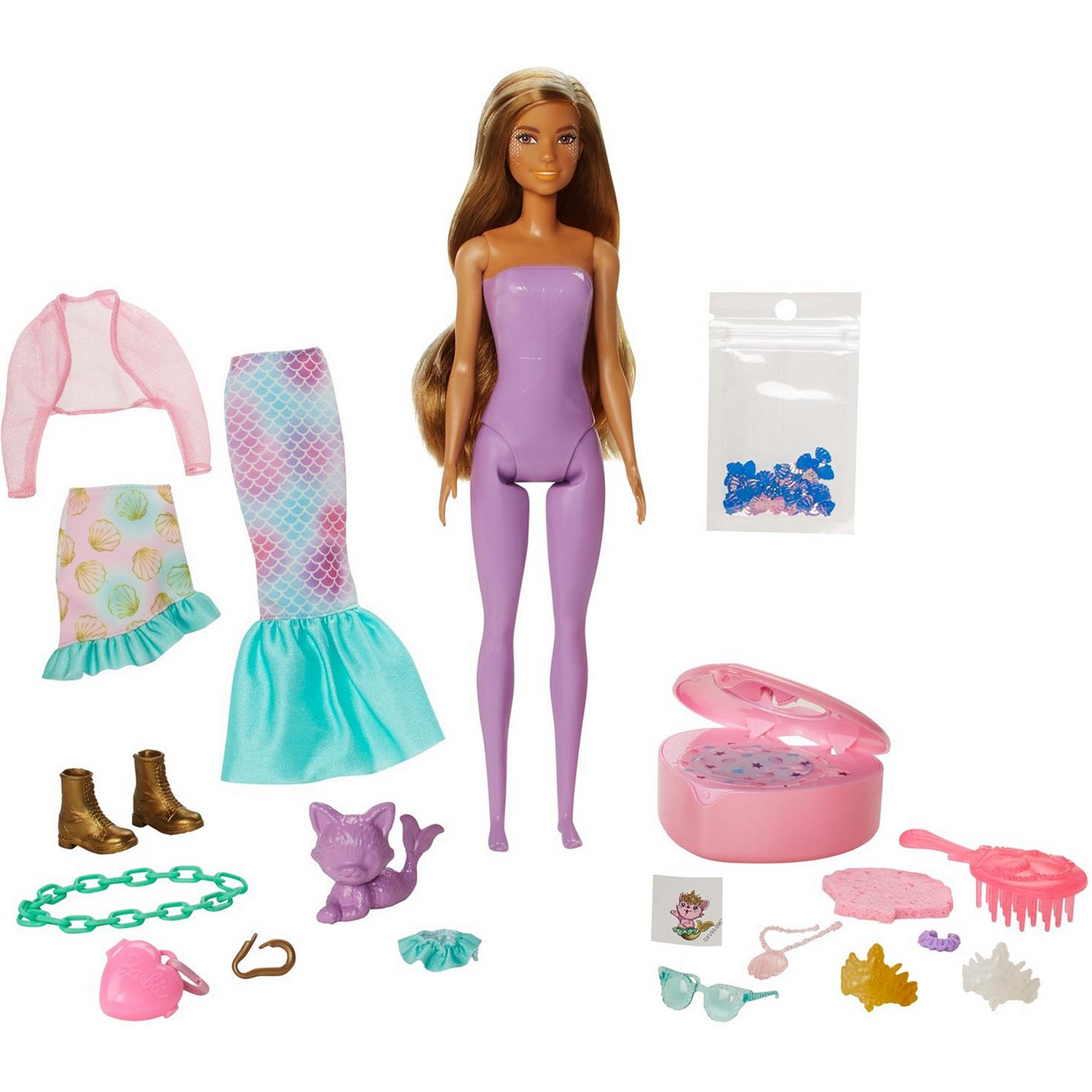 Кукла Barbie с сюрпризами внутри упаковки Русалка, GXV93