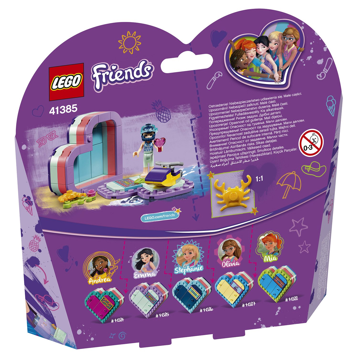 Конструктор LEGO Friends Летняя шкатулка-сердечко для Эммы 41385