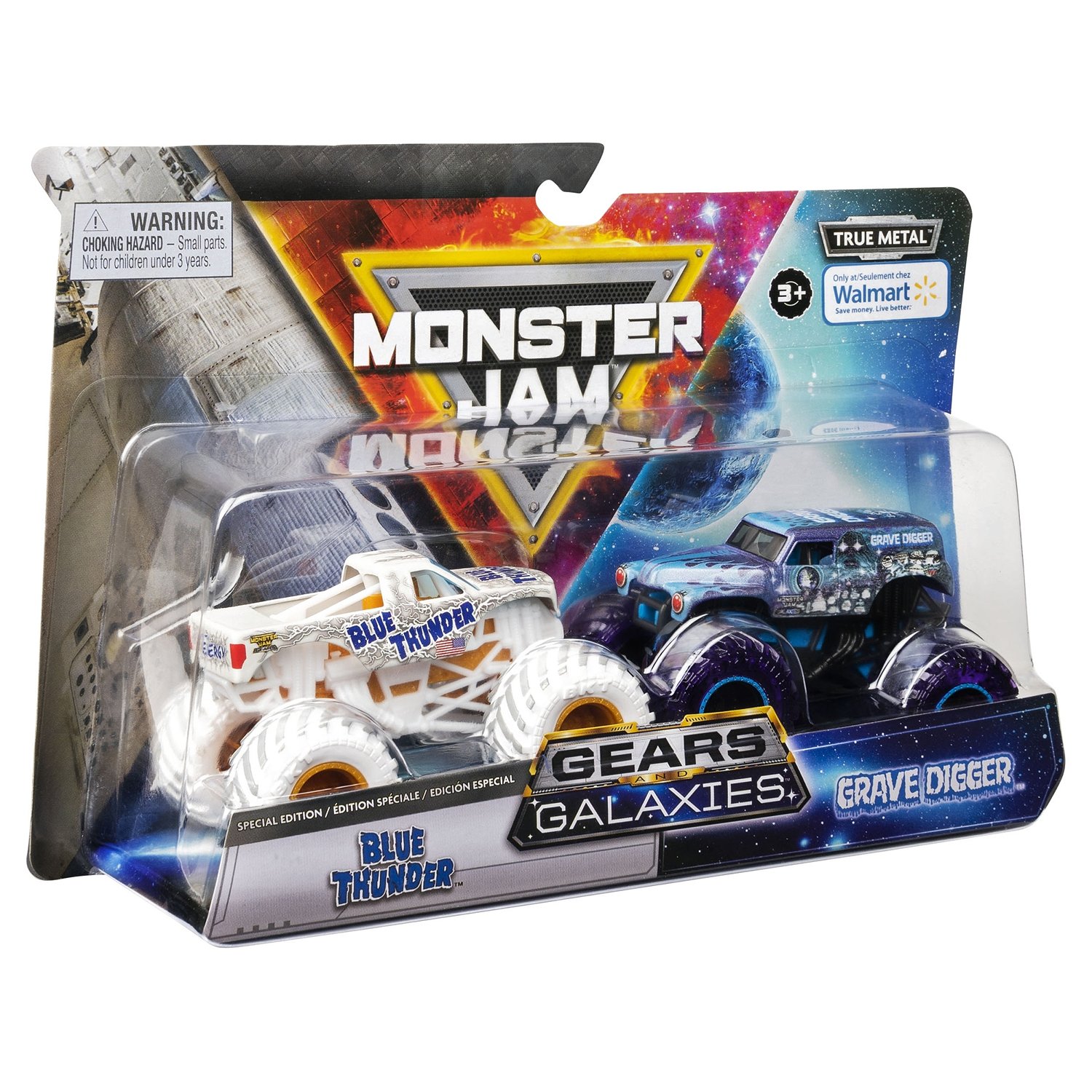 Набор машинок Monster Jam 1:64 Космос Grave Digger V Blue Thundr 2шт 6063709/20132684