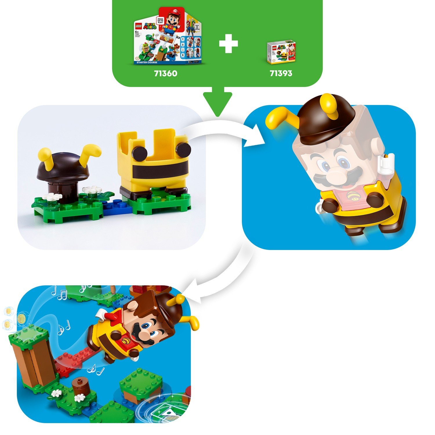 Конструктор LEGO Super Mario 71393 Набор усилений Марио-пчела