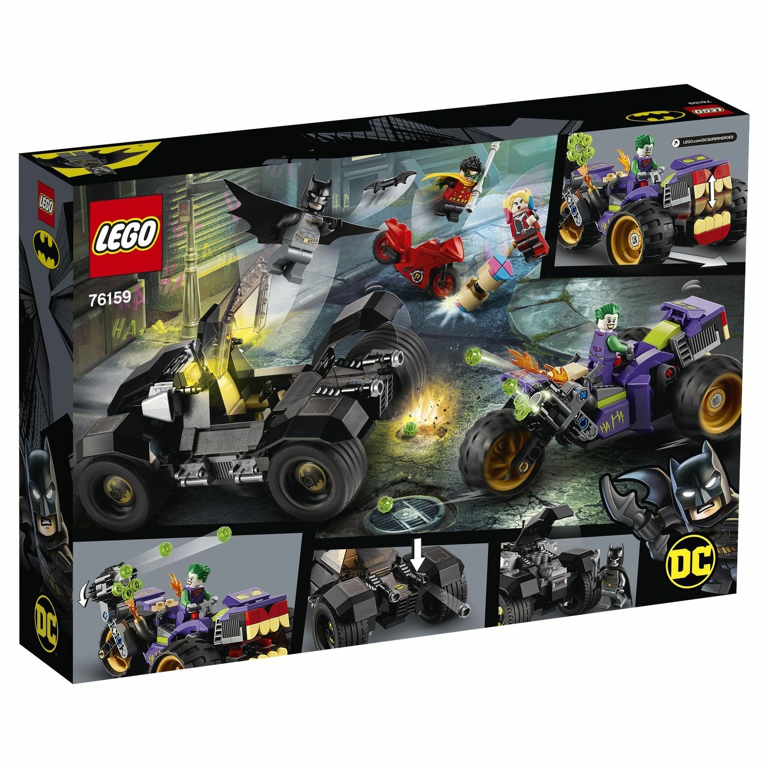 Конструктор LEGO DC Comics Super Heroes 76159 Побег Джокера на трицикле