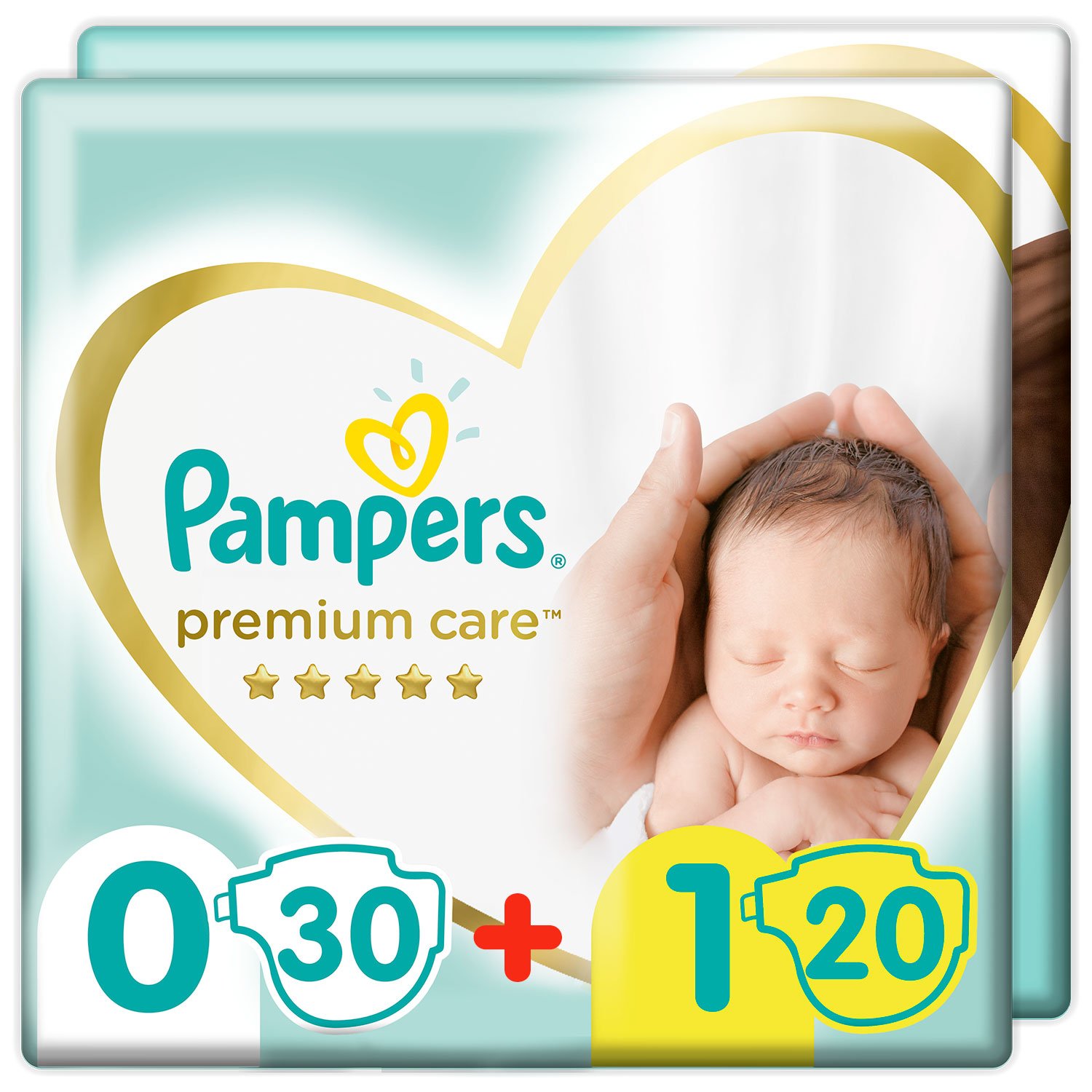 Подгузники Pampers Premium Care 0 1.5-2.5кг 30шт и Подгузники Pampers Premium Care Newborn 1 2-5кг 20шт