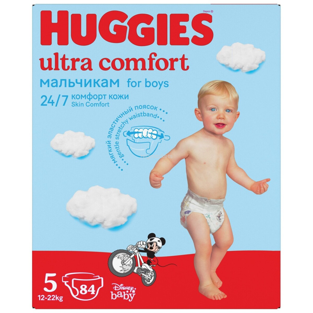 Подгузники Huggies Ultra Comfort для мальчиков 5 12-22кг 84шт