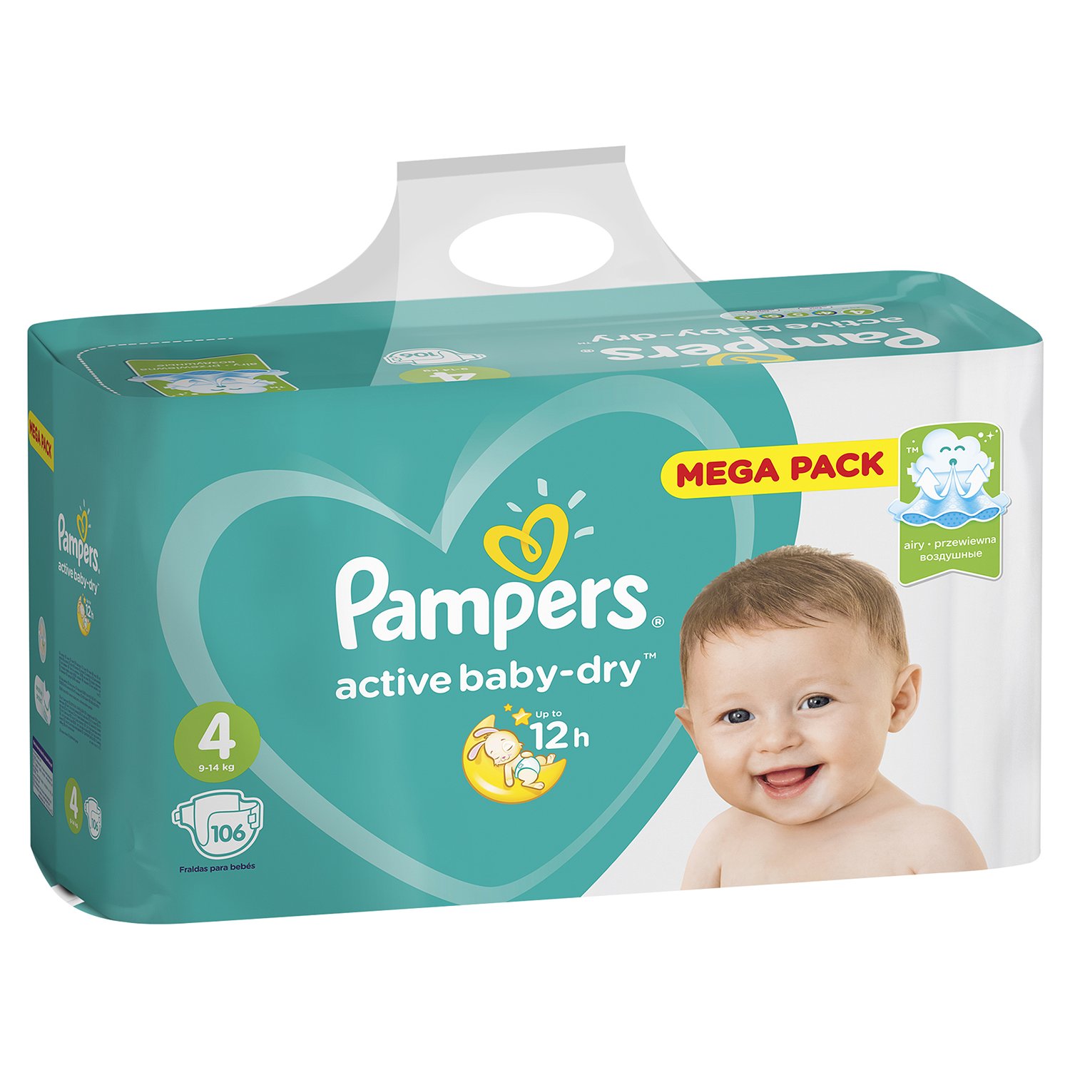 Подгузники Pampers Active Baby-Dry 4 9-14кг 106шт