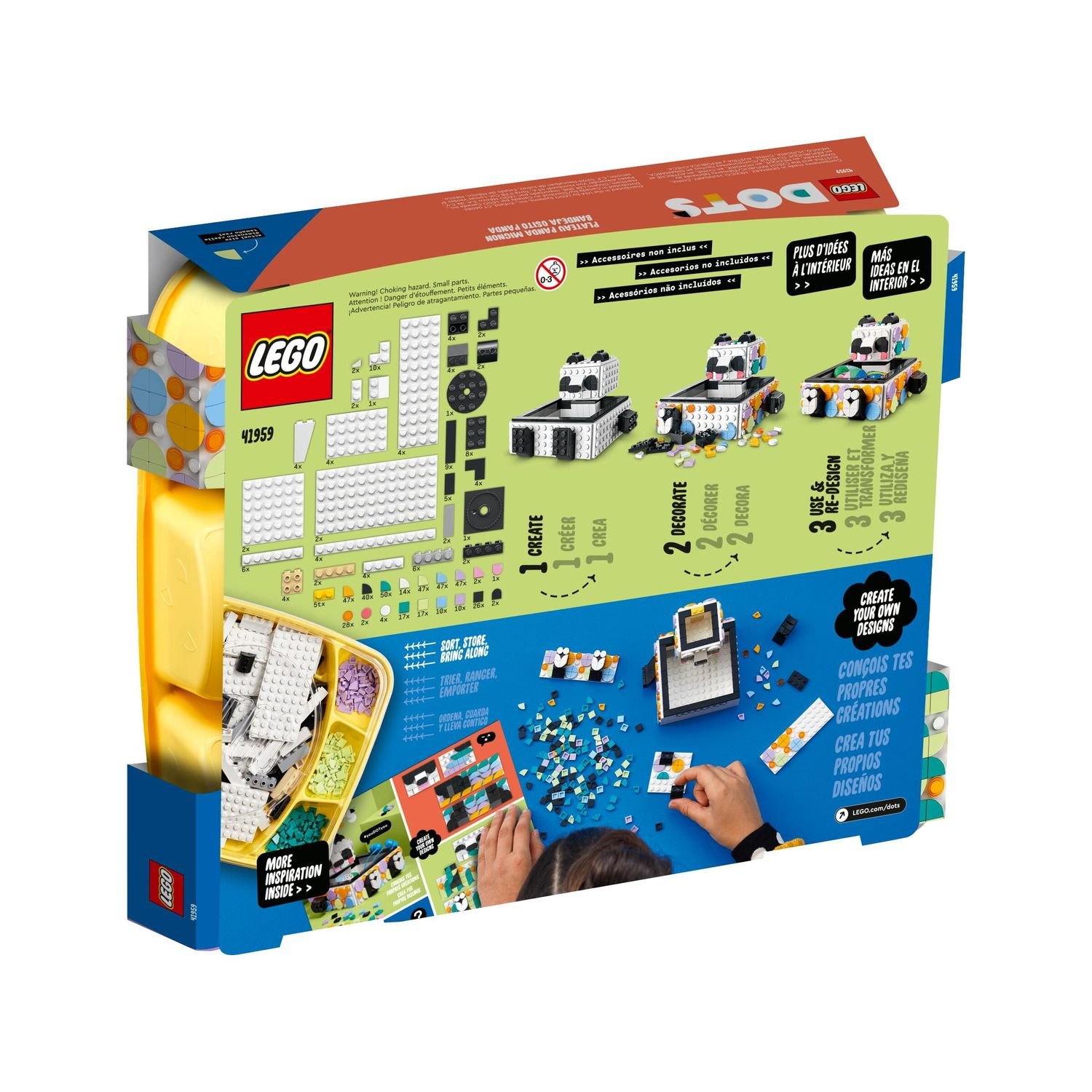 Конструктор LEGO DOTS, 41959, Ящик Милая панда