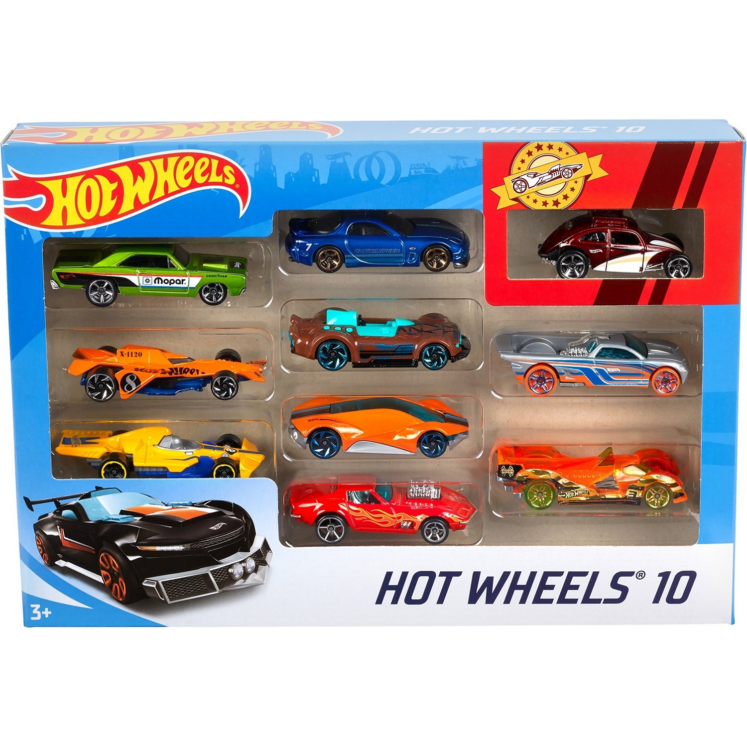 Подарочный набор Hot Wheels Базовые машинки (10 шт.) в ассортименте 54886