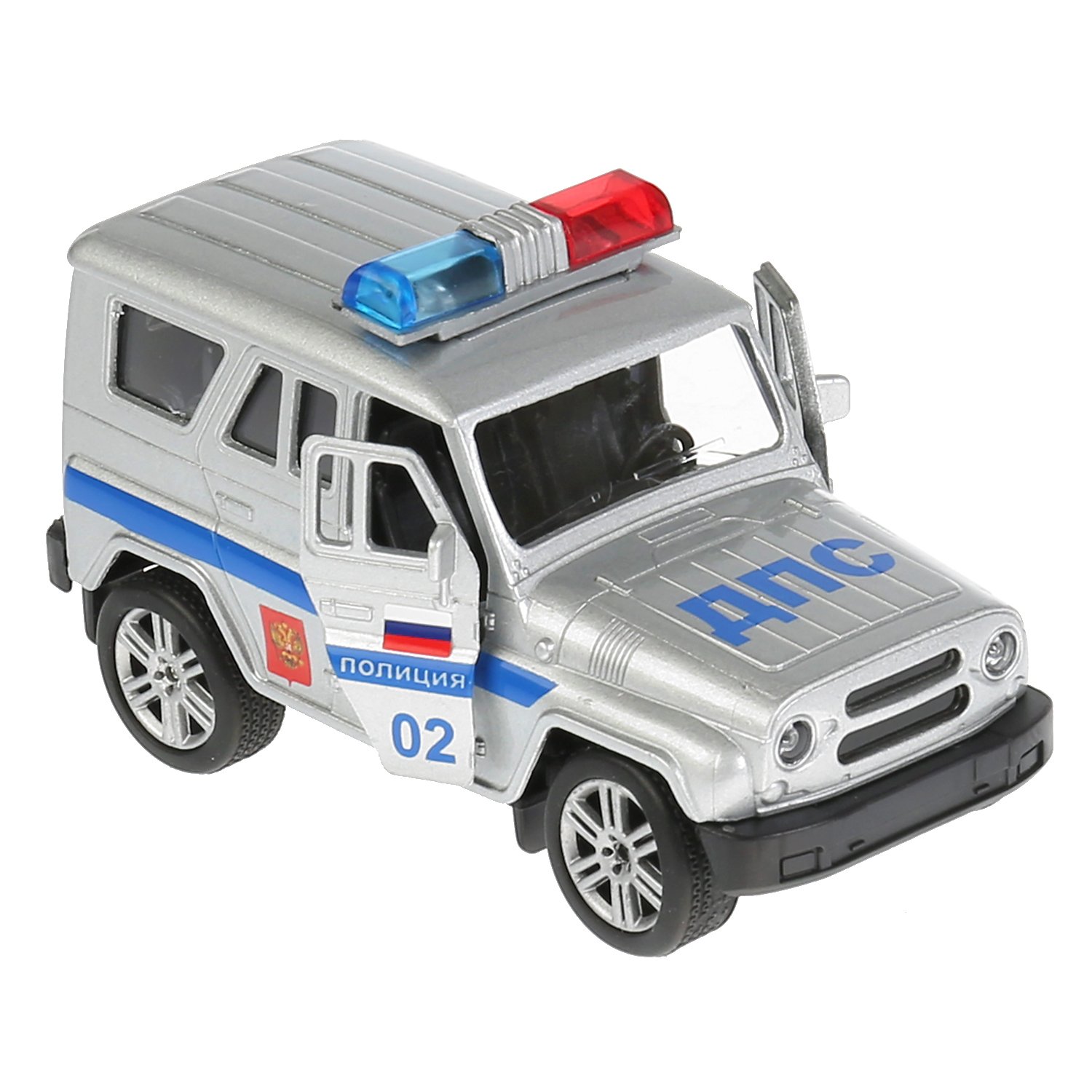 Машина Технопарк UAZ Hunter Полиция инерционная 240788