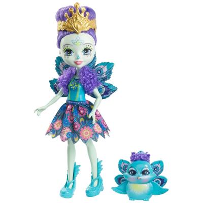Кукла Enchantimals Пэттер Павлина с любимой зверюшкой, 15 см, DYC76